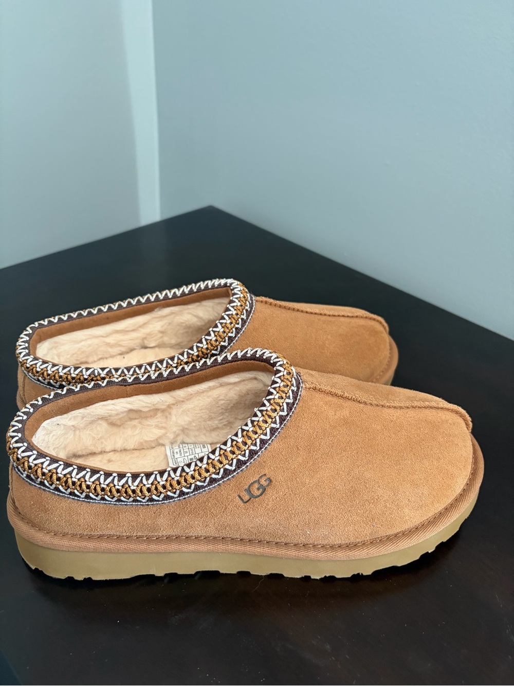 UGG Women’s Chestnut Tasman Suede Slip-On Shearling Lined Slippers